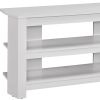 16" White Particleboard Open Shelving TV Stand