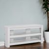 16" White Particleboard Open Shelving TV Stand