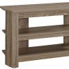 15.5" X 42" X 19.75" Dark Taupe Particle Board Laminate TV Stand