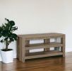 15.5" X 42" X 19.75" Dark Taupe Particle Board Laminate TV Stand