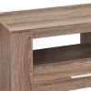 16.25" Dark Taupe Particle Board And Laminate TV Stand With 2 Storage Drawers