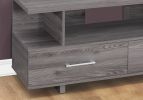 20" Grey Particle Board And Laminate TV Stand With 2 Storage Drawers