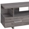 20" Grey Particle Board And Laminate TV Stand With 2 Storage Drawers