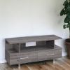 20" Grey Particle Board And Laminate TV Stand With 2 Storage Drawers