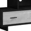 23.75" Black And Grey Particle Board Laminate And Mdf TV Stand With Storage