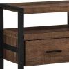 21.75" Particle Board Hollow Core & Black Metal TV Stand With 3 Drawers