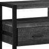 21.75" Black Particle Board Hollow Core & Black Metal TV Stand With 3 Drawers