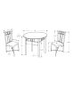 64" X 64" X 101" Cappuccino  Beige  Brown  Metal  Foam  Microfiber  3Pcs Dining Set