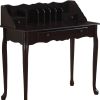 18" Dark Brown Solid Manufactured Wood Secretary Desk With Three Drawers