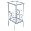 30" Silver And Clear Glass Square End Table With Shelf