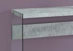 44" Gray And Clear Solid Console Table