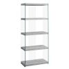 59" Brown Wood Four Tier Etagere Bookcase