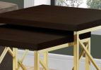 41" Gold And Brown Nested Tables