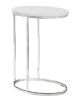 18.5" X 12" X 25" White Particle Board Metal Accent Table