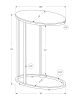 18.5" X 12" X 25" White Particle Board Metal Accent Table