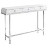 48" White And Silver Console Table