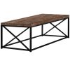 17" Reclaimed Wood Particle Board And Black Metal Coffee Table