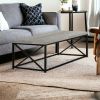 44" Gray And Black Iron Coffee Table