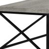 44" Gray And Black Iron Coffee Table