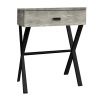 22" Black And Gray End Table With Drawer