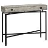 43" Gray And Black Cross Leg Console Table