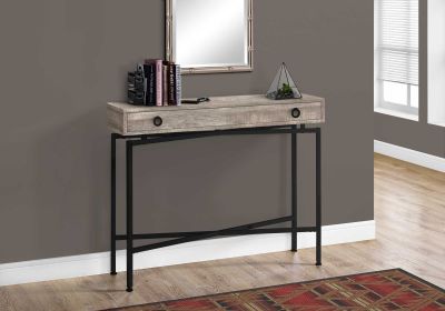 43" Taupe And Black Cross Leg Console Table