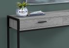 48" Gray And Black Frame Console Table