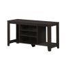 17" Dark Brown Particleboard Open Shelving TV Stand