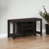 17" Dark Brown Particleboard Open Shelving TV Stand