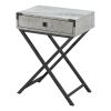 24" Black And Gray End Table With Drawer