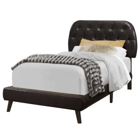 Tufted Black Standard Bed Upholstered With Headboard