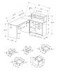 59" Brown Solid Manufactured Wood L Shape Computer Desk With Eight Drawers