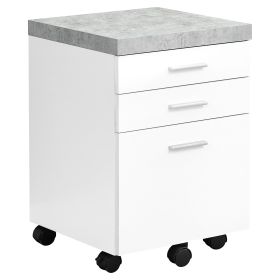 25.25" White Particle Board And Mdf Filing Cabinet With 3 Drawers