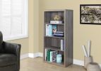 48" Dark Taupe Wood Bookcase