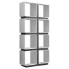 71" White Wood Eight Tier Cube Bookcase