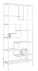 72" White Metal and Glass Nine Tier Etagere Bookcase