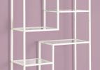 72" White Metal and Glass Nine Tier Etagere Bookcase