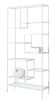 72" White Metal and Glass Nine Tier Etagere Bookcase