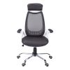 Black Polyester Seat Swivel Adjustable Executive Chair Mesh Back Plastic Frame