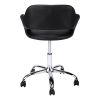 Black Faux Leather Seat Swivel Adjustable Task Chair Leather Back