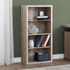 48" Taupe Wood Bookcase