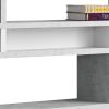 55" Gray Wood Floating Bookcase