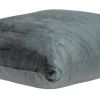 18" X 7" X 18" Transitional Charcoal Solid Pillow Cover With Poly Insert