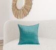 20" X 7" X 20" Transitional Aqua Solid Pillow Cover With Poly Insert