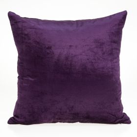 22" X 7" X 22" Transitional Purple Solid Pillow Cover With Poly Insert