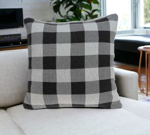 Square Buffalo Check Gray Accent Pillow