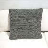 20" Gray Woven Cotton Blend Throw Pillow