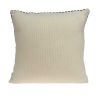 20" X 7" X 20" Elegant Transitional Tan Cotton Pillow Cover With Poly Insert