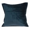 20" X 7" X 20" Transitional Dark Blue Quilted Pillow Cover With Poly Insert