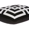 20" X 7" X 20" Transitional Black And White Pillow Cover With Poly Insert